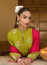 Sahar Winter Embroidered Khaddar 3 Piece Unstitched Suit S25W3PC D-04 FUCHSIA SAGE